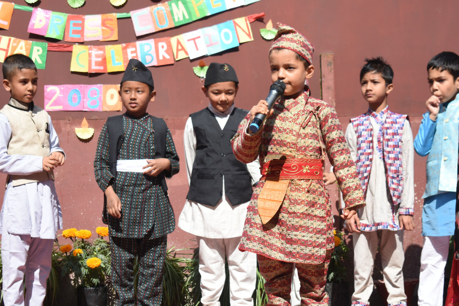 Small students wear Cultural Dress