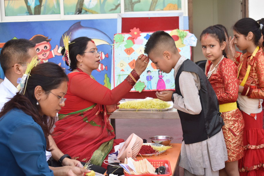 Dashain celebration program organized in school premises