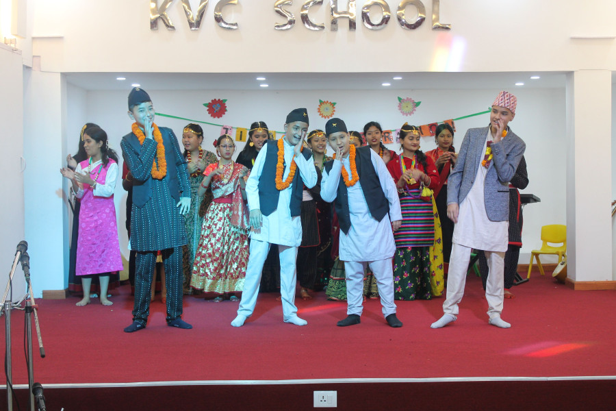 students performing on tihar celebration program