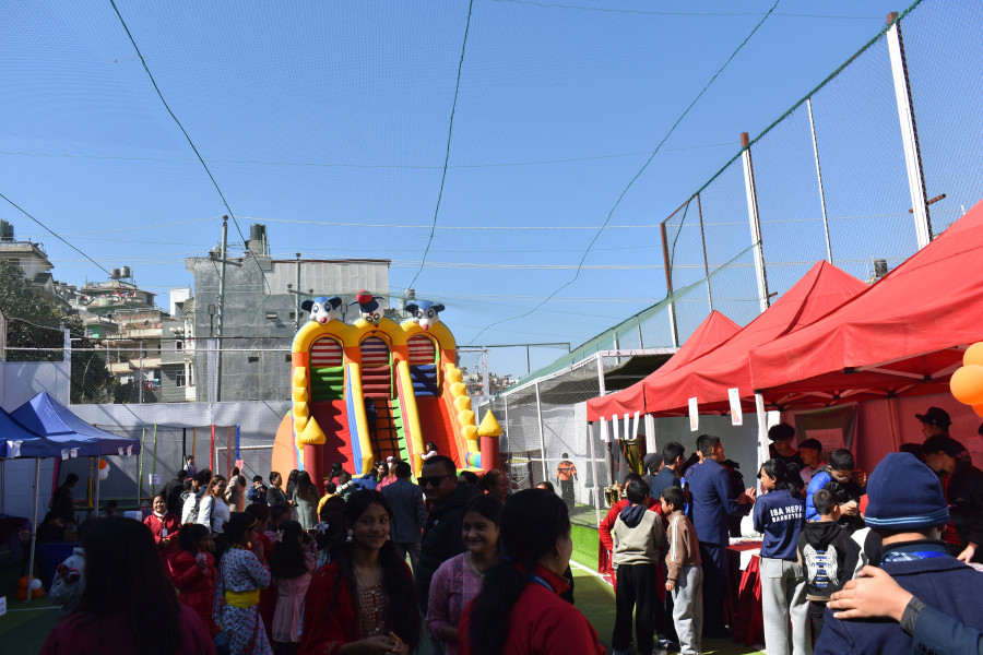 Children participating in Children Fair 2081 at school