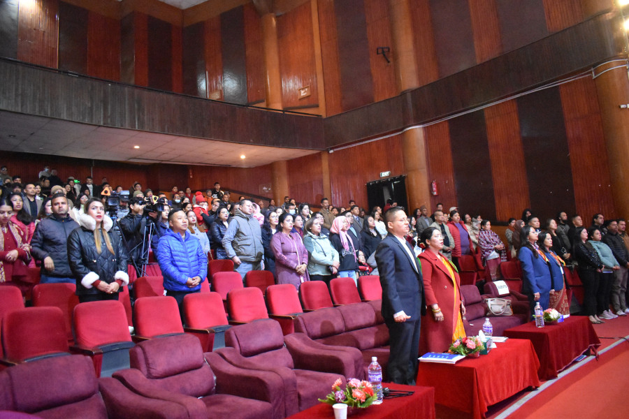 all guest are standing at Annual Day
