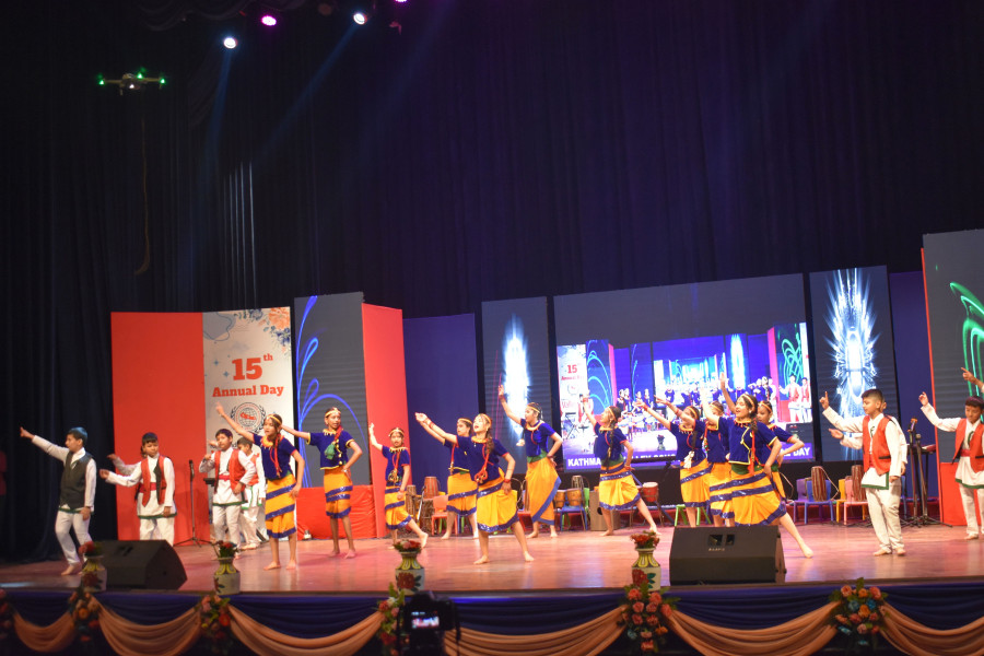 girls are dancing on Annual Day