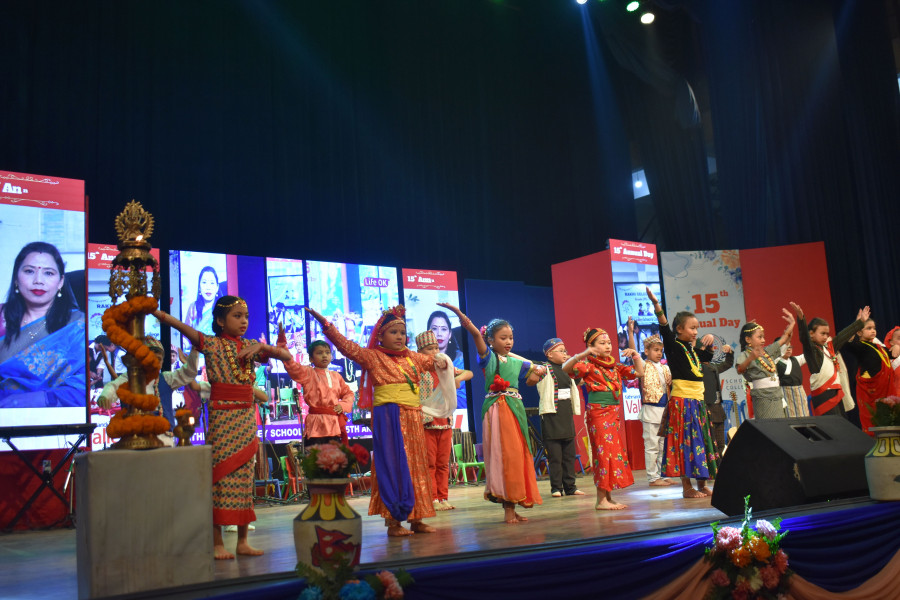 Students dancing on state at Annual Day