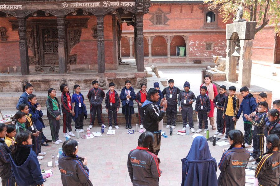 Students learning about musical instruments at Music Museum Nepal
