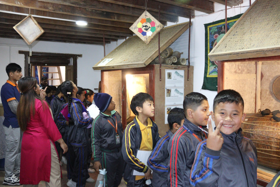 Students visiting Music Museum Nepal during educational tour